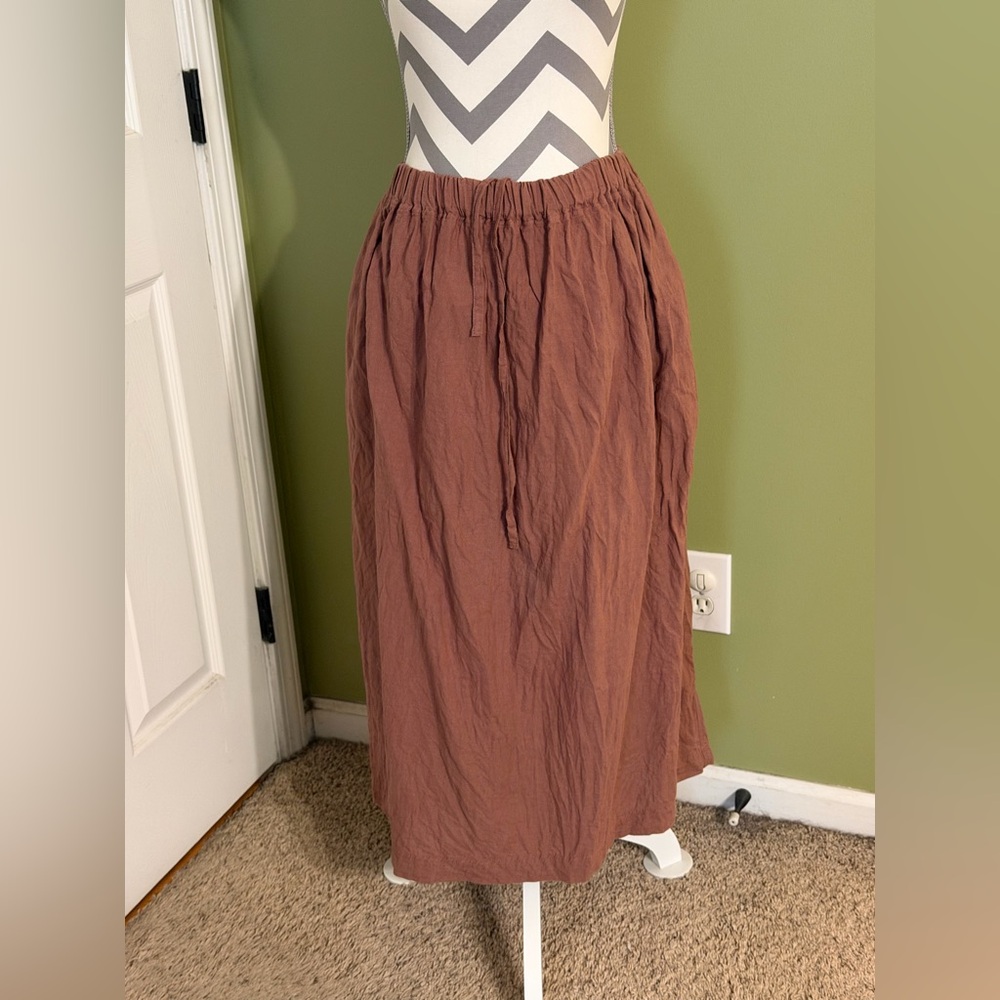 Ichi Antiquites linen maxi skirt